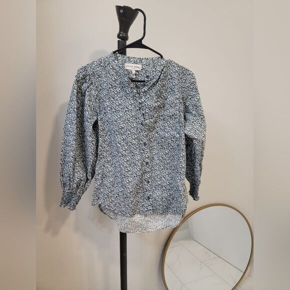 APIECE APART boho woven detail sleeves/scallops top/blouse Sz XS - Picture 1 of 6